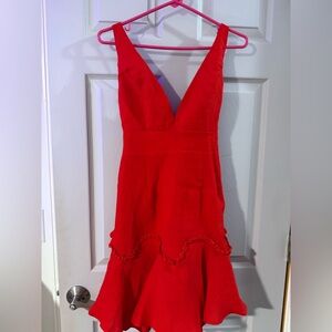 Selfie Leslie Red V-Neck Sundress